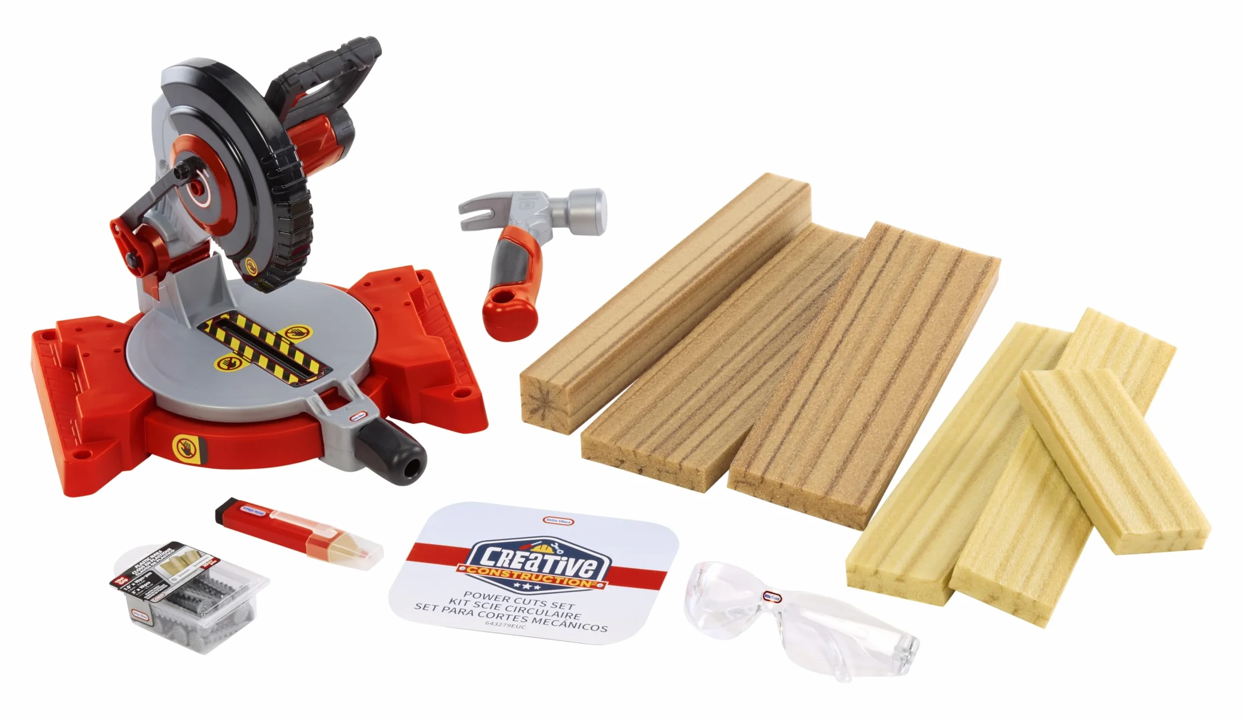 Little Tikes Creatieve Construction Power Cuts Set - Zestaw Zawiera 6 Akcesoriów do Zabawy w Majsterkowanie i Odgrywanie Ról. Dla Chłopców i Dziewczynek od 3. Roku Życia