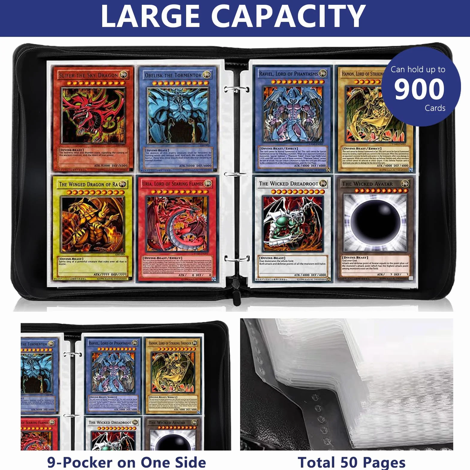 Album na karty kolekcjonerskie, 9 stronnicowa książka na 540 kart, zamykany na zamek, na karty MTG, sportowe, Yugioh itp.