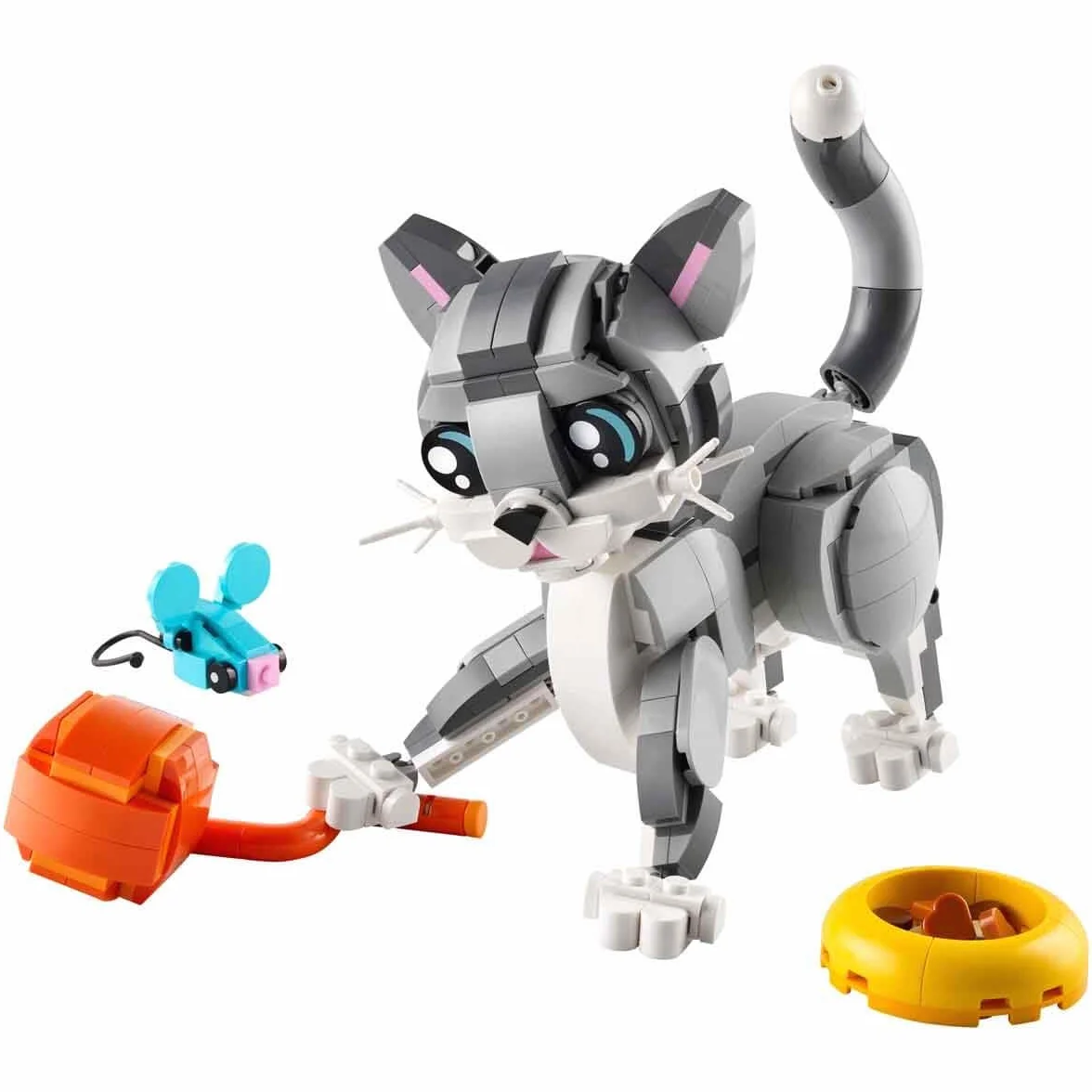 LEGO Creator 3 w 1 Psotny kot, Zabawka Konstrukcyjna dla Dziecka do Przebudowania na Figurki Zwierząt Psa lub Ptaka Gołębia, Pomysł na Kreatywny Prezent dla 8-latki, dla Dziewczynki i Chłopca 31163