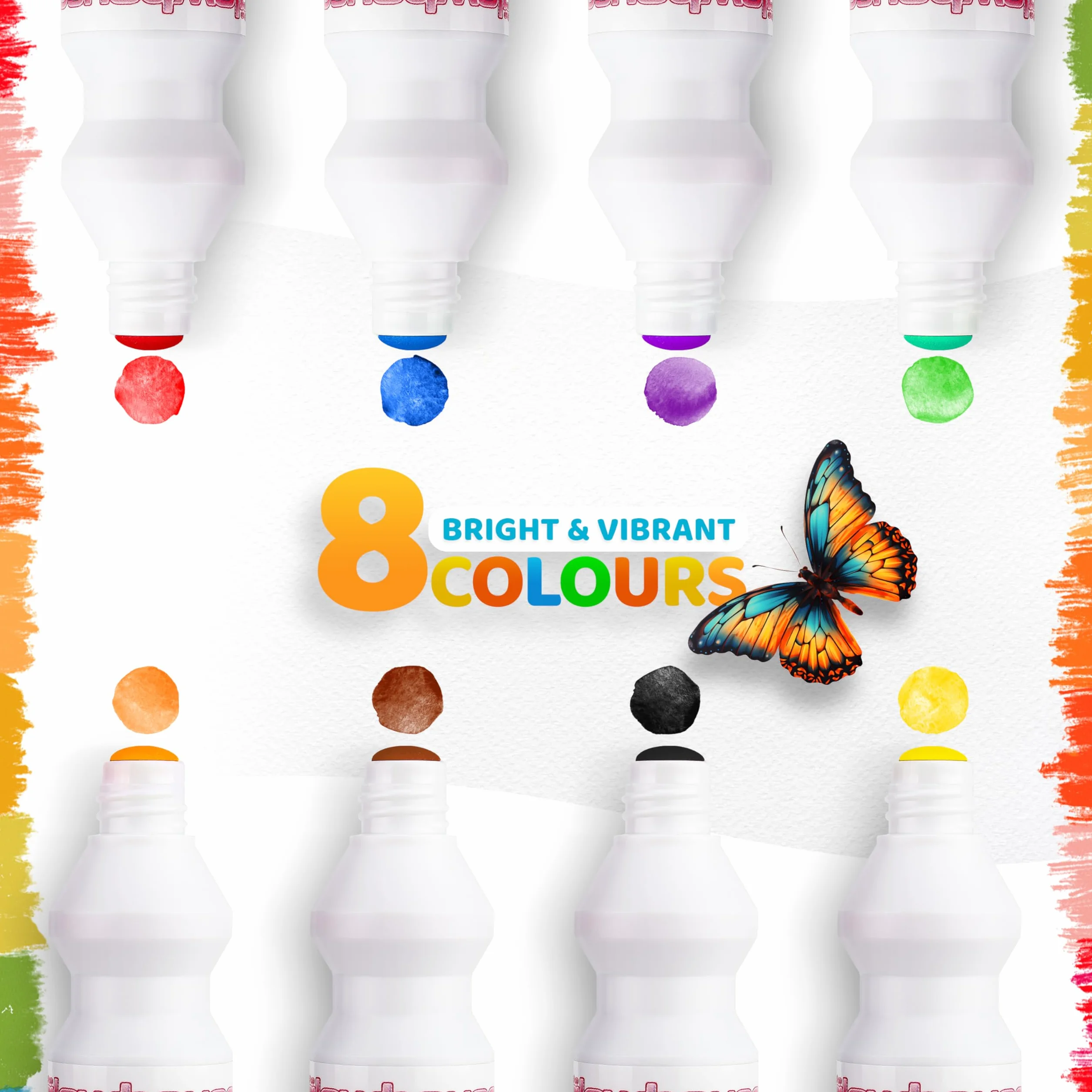 The Glowhouse Zestaw markerów kropkowych dla dzieci, 8 zmywalnych, do bingo w jasnych kolorach, nietoksyczne, do sztuki i rękodzieła, przedszkola, małych dzieci od 3 lat