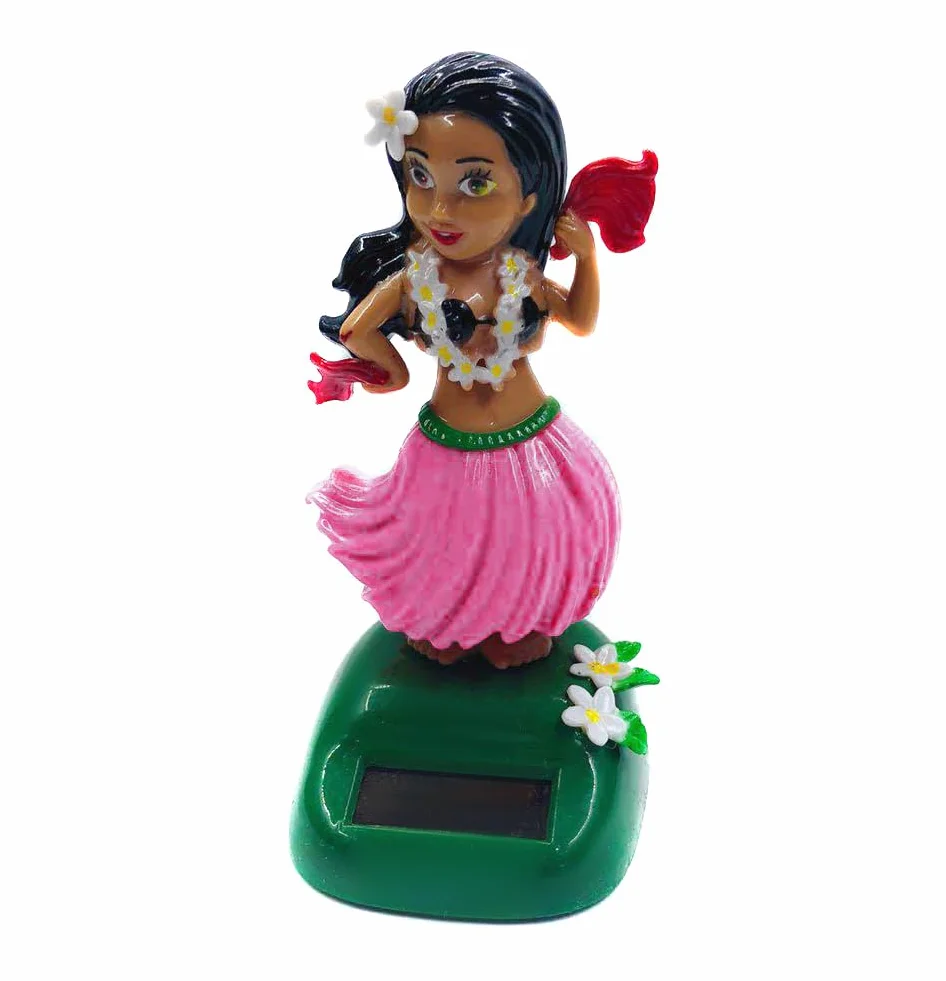 Tańcząca figurka solarna Hula Girl, kołysząca się figurka, hawajska figurka dziewczynki, na deskę rozdzielczą, ornamenty, lalka, kołysząca się głową, zabawka, dekoracja na parapet, samochód, biuro