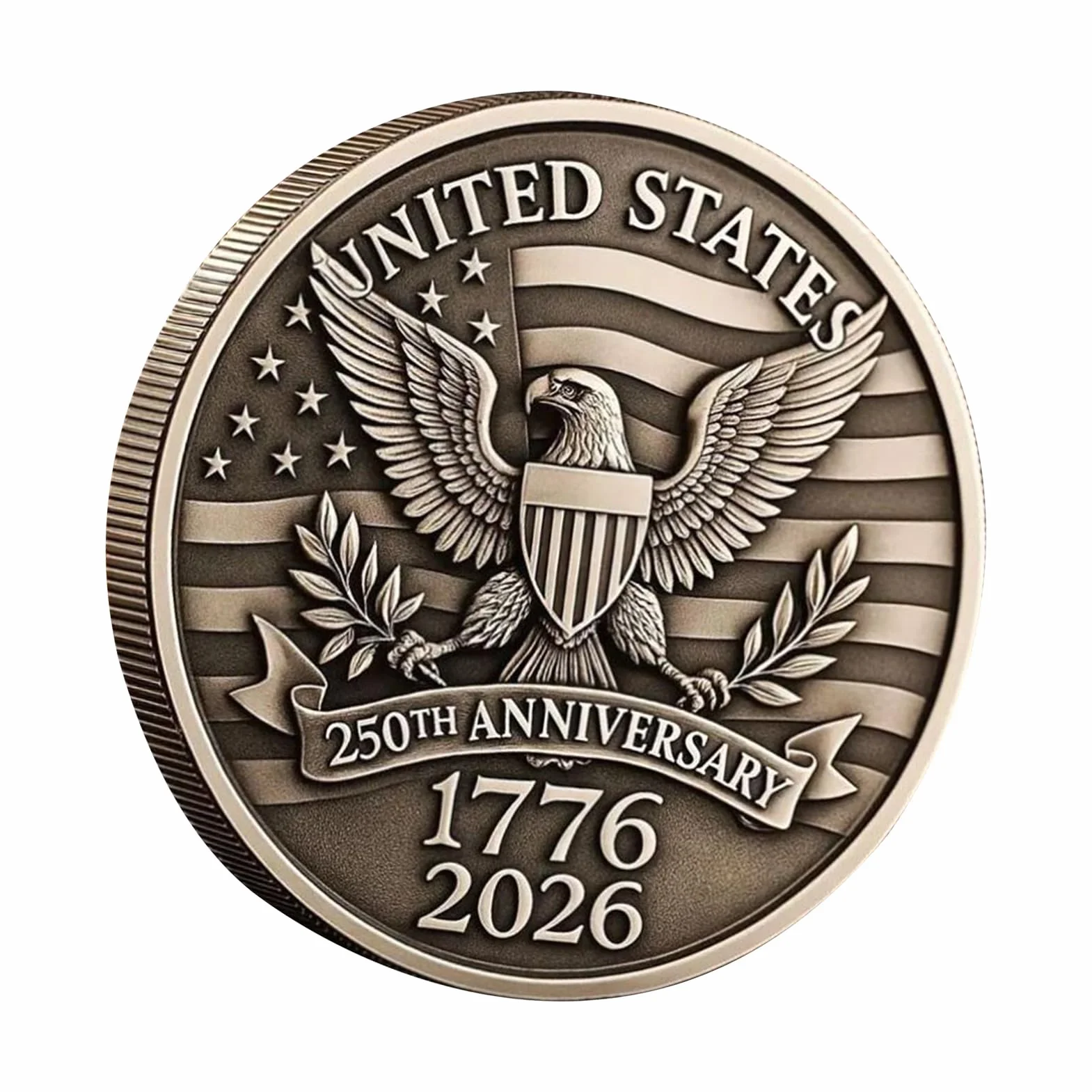 Marine Corps Challenge Coin Commemorative 3D Artistic Design Collectible Award Antique Gold Finish