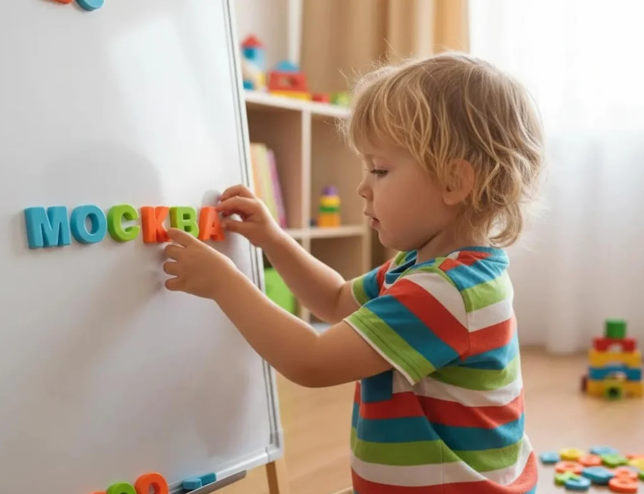 BOHS Rosyjskie magnetyczne litery alfabetu – 33 sztuki, zabawka edukacyjna dla dzieci, magnesy na lodówkę i tablicę
