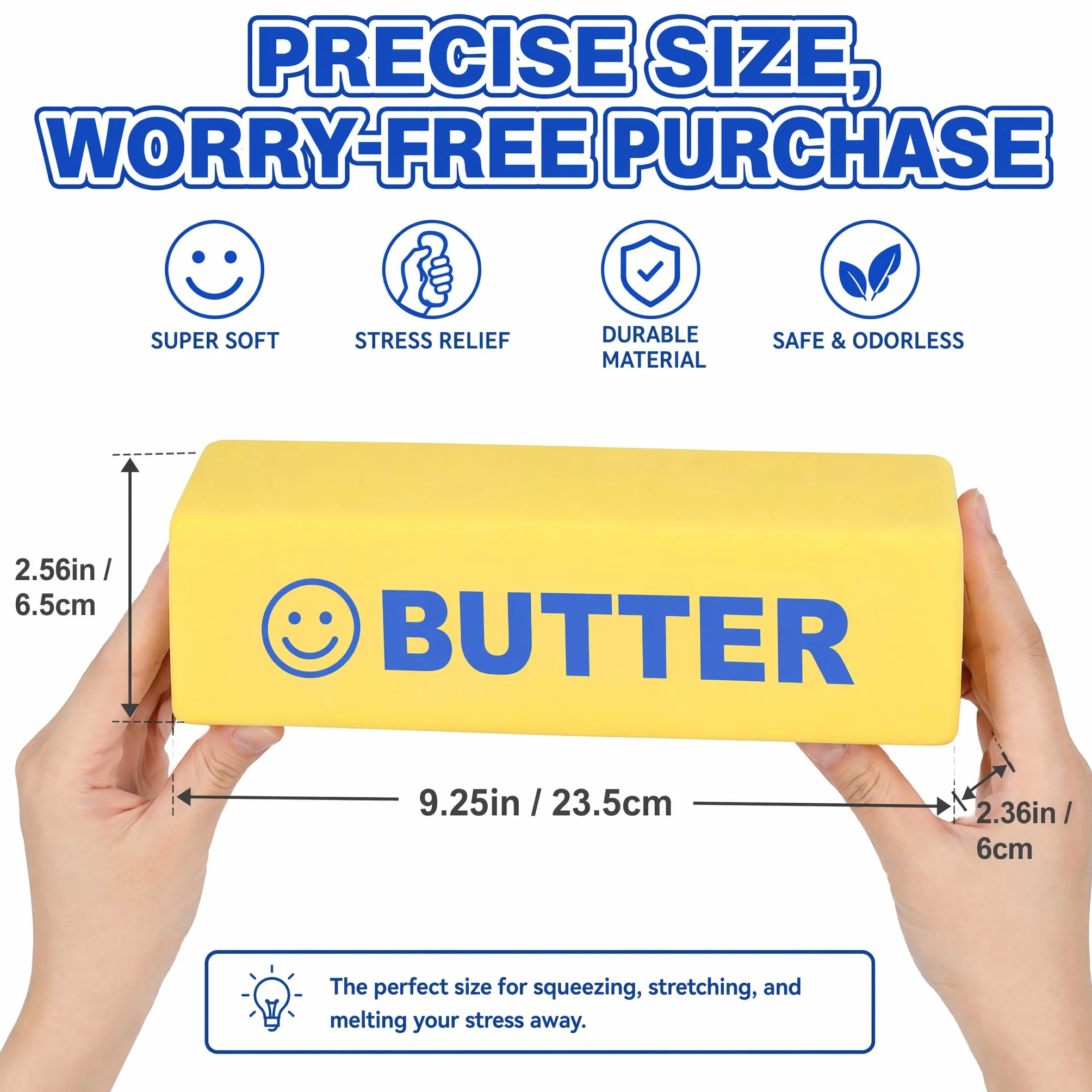Giant Butter Squishy XXL - piłka antystresowa, zabawka sensoryczna, antystresowa dla dzieci i dorosłych, ADHD autyzm, pomysł na prezent (B)