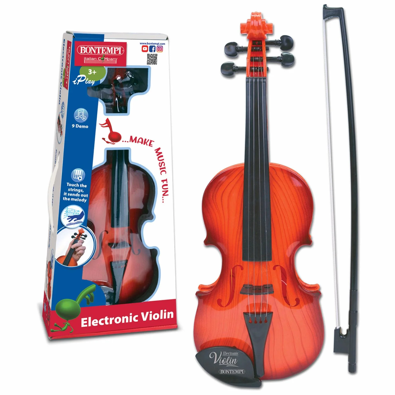 Bontempi | SonicViolin - Elektroniczne skrzypce do wyrażania swojej kreatywnej harmonii, pomarańczowe
