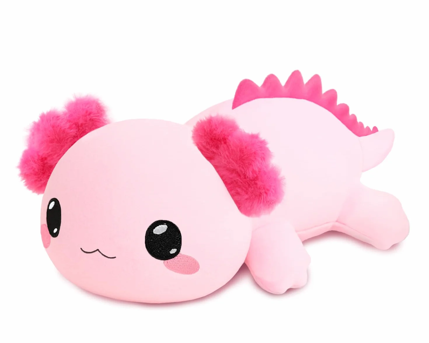 Xfrog Pluszowa zabawka Axolotl, duża pluszowa zabawka przeciw lękom, różowa zabawka materiałowa Axolotl, słodka poduszka do przytulania dla chłopców, dziewcząt, przyjaciółek, 25 cm