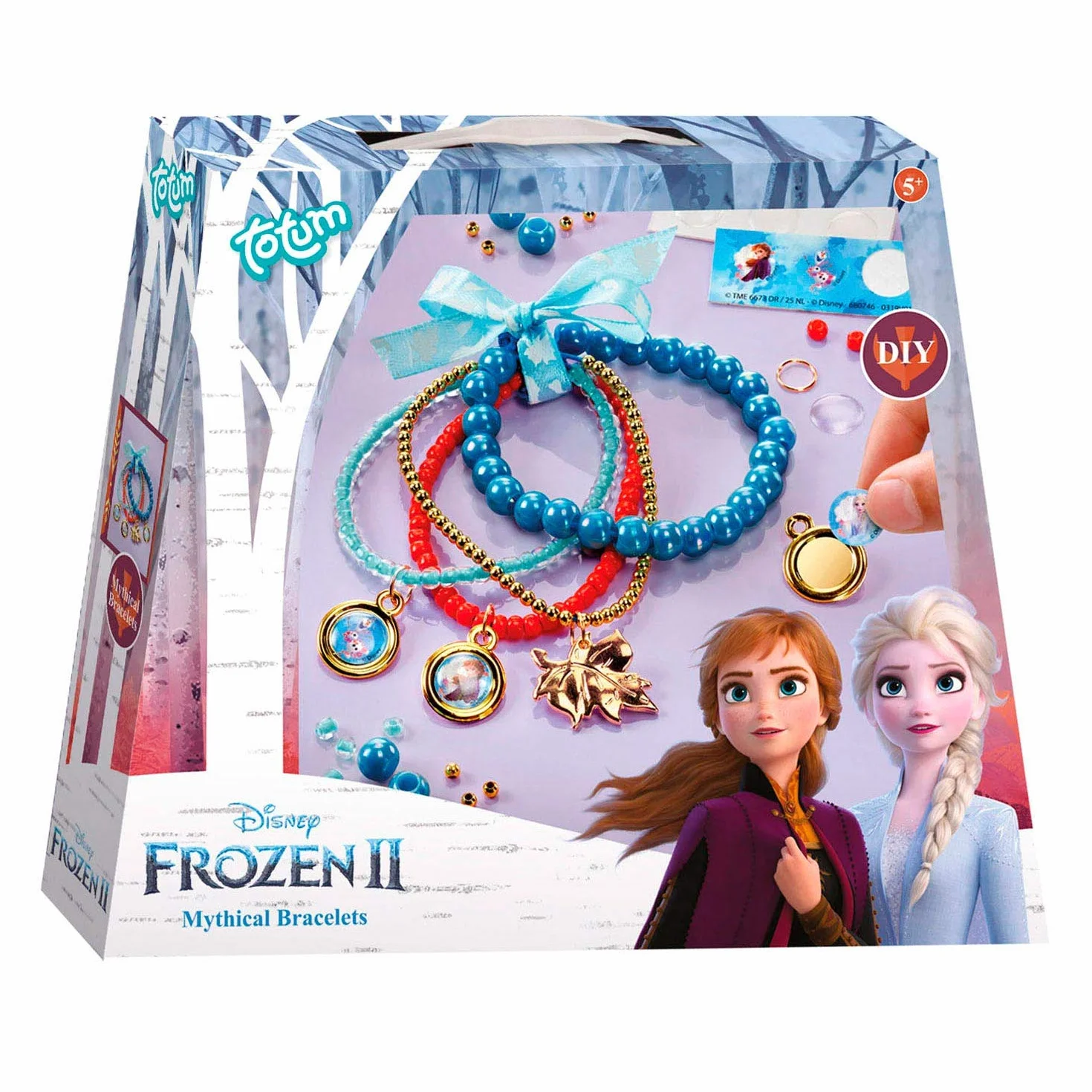 Disney Frozen 680746 II Mistyczny zestaw bransoletek: stwórz własne bransoletki Frozen II z różnymi zawieszkami, satynowymi tasiemkami i pięknymi perłami